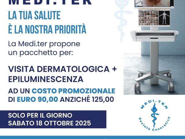 Promozione visita DERMATOLOGICA + EPILUMINESCENZA – SABATO 18 OTTOBRE